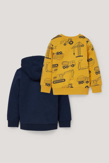 Garçons - Lot de 2 - sweat et sweat à capuche - bleu foncé
