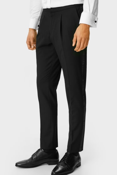 Pánské - Oblekové kalhoty - slim fit - stretch - LYCRA® - černá