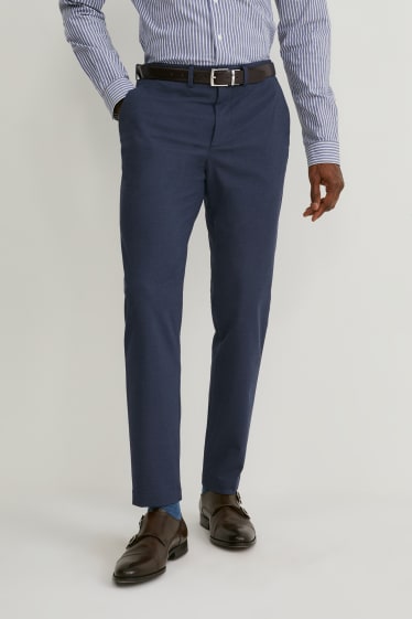 Hommes - Pantalon de costume - Flex - LYCRA® - bleu foncé-chiné