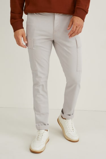 Pánské - Cargo kalhoty - tapered fit - béžová