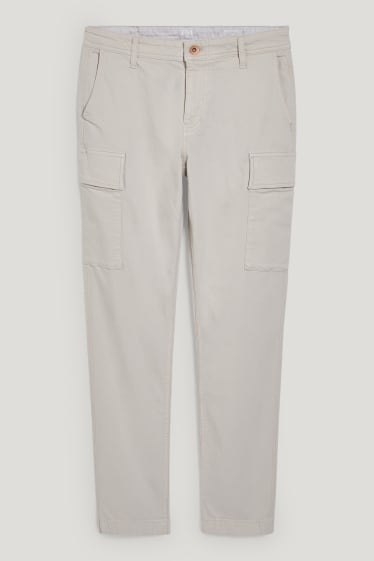 Pánské - Cargo kalhoty - tapered fit - béžová