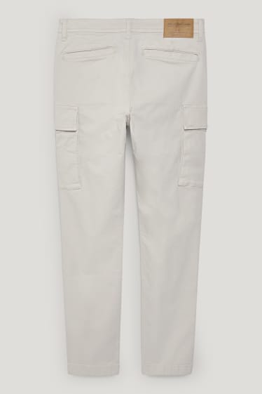 Pánské - Cargo kalhoty - tapered fit - béžová