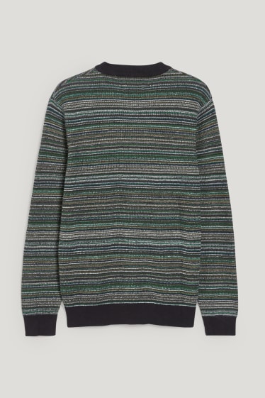 Hommes - Pullover - à rayures - vert