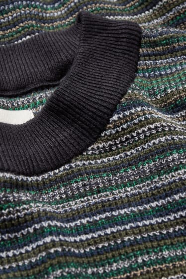 Hommes - Pullover - à rayures - vert