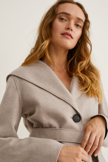 Donna - Cappotto con cappuccio - beige melange