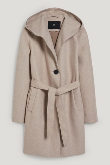 Donna - Cappotto con cappuccio - beige melange