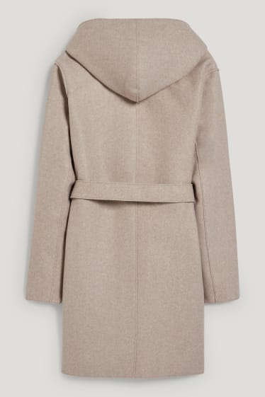 Donna - Cappotto con cappuccio - beige melange