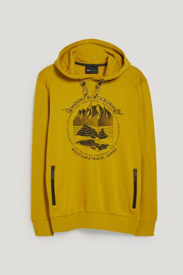 Mężczyźni - Bluza z kapturem - musztardowy