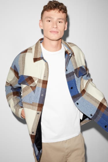 Clockhouse Boys - CLOCKHOUSE - Hemdjacke - kariert - weiß / blau