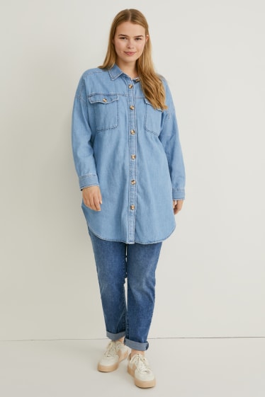 Femei - Bluză din denim - denim-albastru deschis