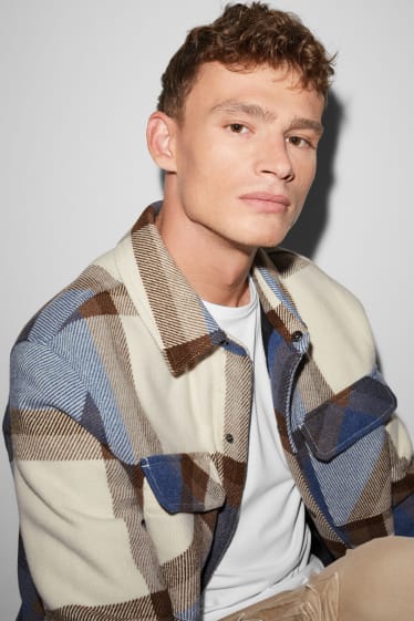 Clockhouse Boys - CLOCKHOUSE - Hemdjacke - kariert - weiß / blau