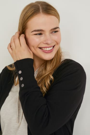 Femei - Cardigan tricotat - negru