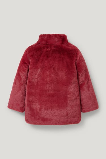 Filles - Veste en fausse fourrure - bordeaux