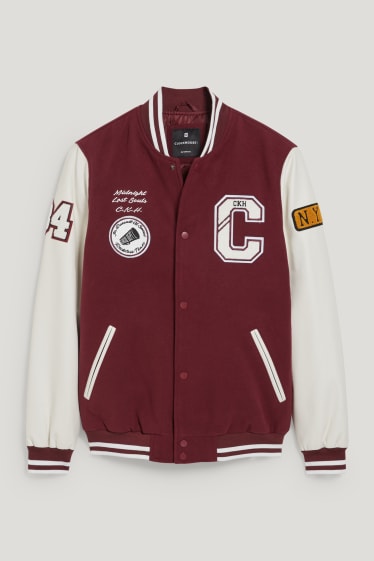 Clockhouse Boys - CLOCKHOUSE - bomber jacket - bordeaux / white
