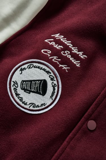Clockhouse Boys - CLOCKHOUSE - bomber jacket - bordeaux / white