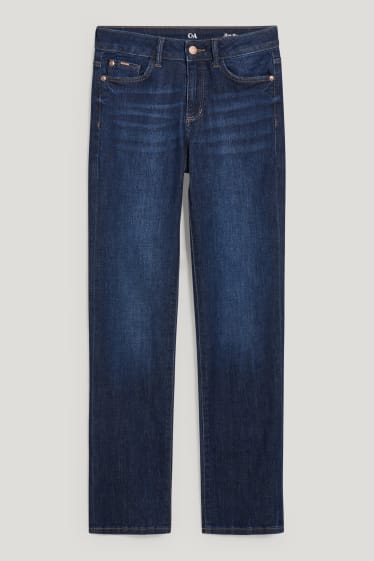 Dames - Straight jeans - mid waist - jeansdonkerblauw