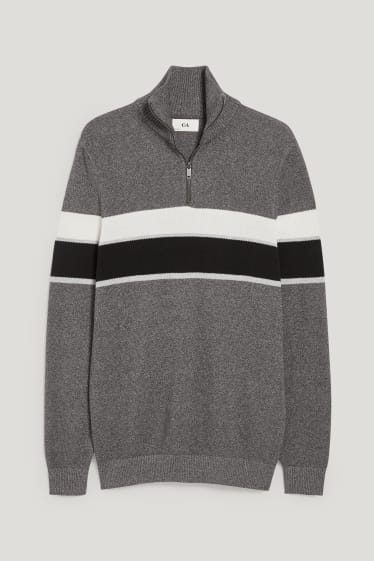 Herren - Pullover - grau-melange
