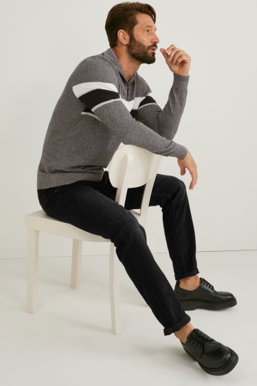 Herren - Pullover - grau-melange