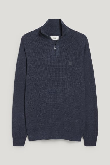 Herren - Pullover - dunkelblau-melange