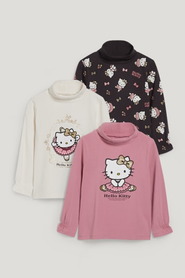 Toddler Girls - Multipack 3er - Hello Kitty - Rollkragenshirt - cremeweiß