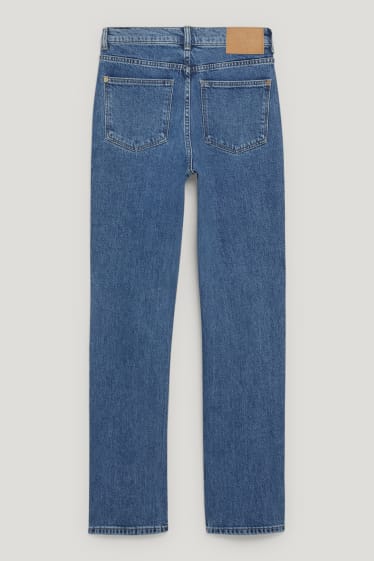Women - Straight jeans - high waist - denim-blue