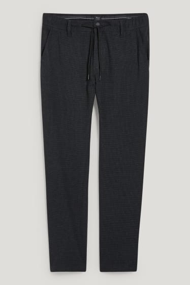 Herren - Hose - Tapered Fit - Flex - LYCRA® - kariert - grau-melange