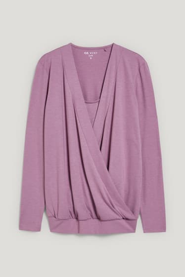 Damen - Still-Langarmshirt - violett