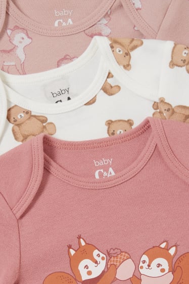 Baby Girls - Wielopak, 3 szt. - body niemowlęce - bawełna bio - jasnoróżowy