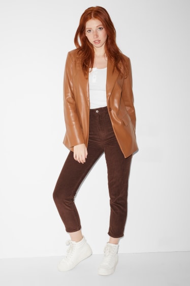 Clockhouse niñas - CLOCKHOUSE - pantalón de pana - mid waist - relaxed fit - marrón oscuro