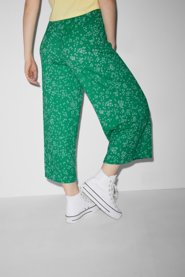 Exclusivo online - CLOCKHOUSE - culotte - high waist - de flores - verde