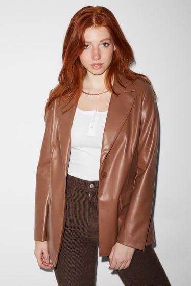 Clockhouse femme - CLOCKHOUSE - blazer - similicuir - marron