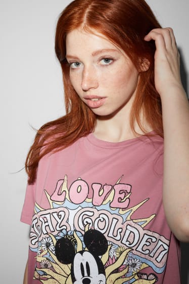 Exklusiv Online - CLOCKHOUSE - T-Shirt - LYCRA® - Micky Maus - dunkelrosa