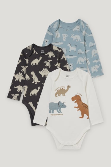 Baby Boys - Multipack 3 buc. - body bebeluși - albastru / alb
