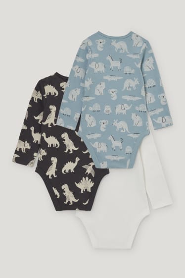 Baby Boys - Multipack 3 buc. - body bebeluși - albastru / alb