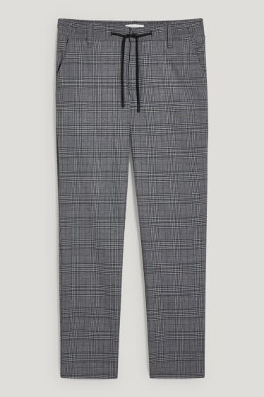 Uomo - Pantaloni - tapered fit - a quadretti - grigio scuro / grigio chiaro