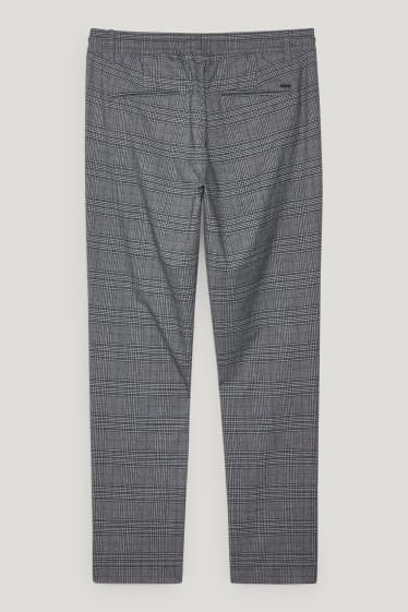 Uomo - Pantaloni - tapered fit - a quadretti - grigio scuro / grigio chiaro