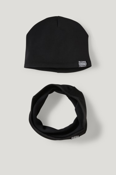 Bambini: - Set - berretto e scaldacollo - 2 pezzi - nero