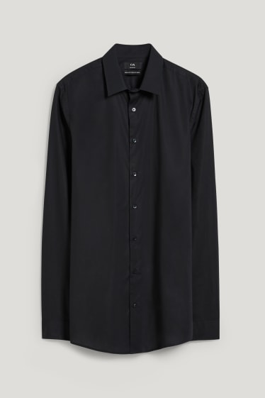 Heren - Business-overhemd - slim fit - extra lange mouwen - gemakkelijk te strijken - zwart