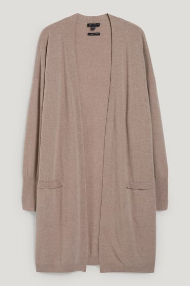 Femei - Cardigan tricotat din cașmir - taupe