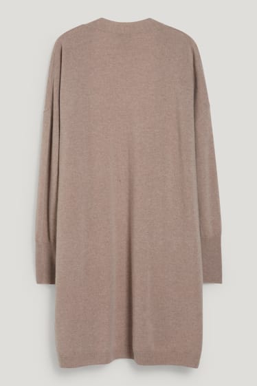 Femei - Cardigan tricotat din cașmir - taupe