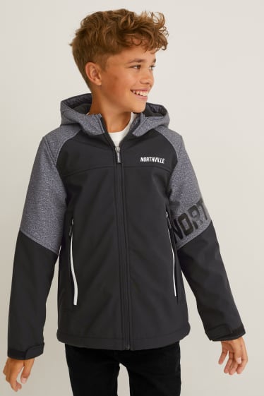 Nen - Jaqueta softshell amb caputxa - negre
