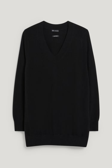 Damen - Kaschmir-Pullover - schwarz
