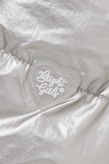 Toddler Girls - Giacca trapuntata con cappuccio - brillante - argento