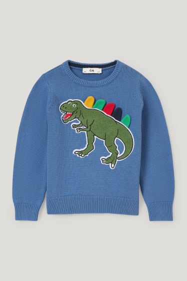 Batolata chlapci - Motiv dinosaura - svetr - modrá