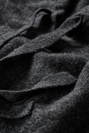 Damen - Kaschmir-Kapuzenpullover - anthrazit