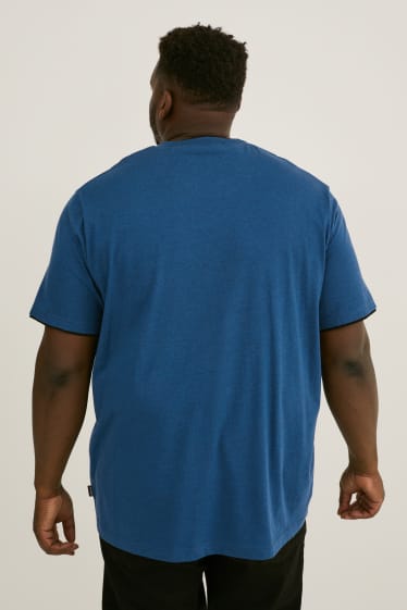 Men XL - T-shirt - 2-in-1 look - dark blue