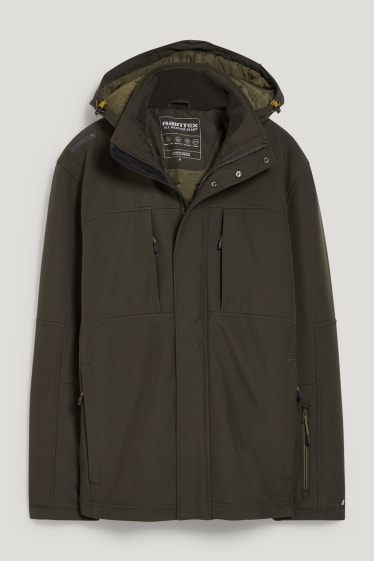 Hommes - Veste souple à capuche - vert foncé