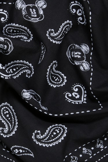Dames - Sjaaltje - met patroon - Mickey Mouse - zwart