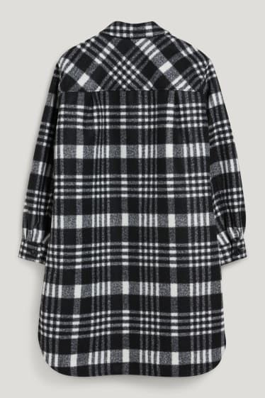 Dames - Overshirt - geruit - zwart / wit