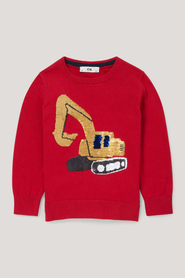 Toddler Boys - Bagger - Pullover - Glanz-Effekt - rot